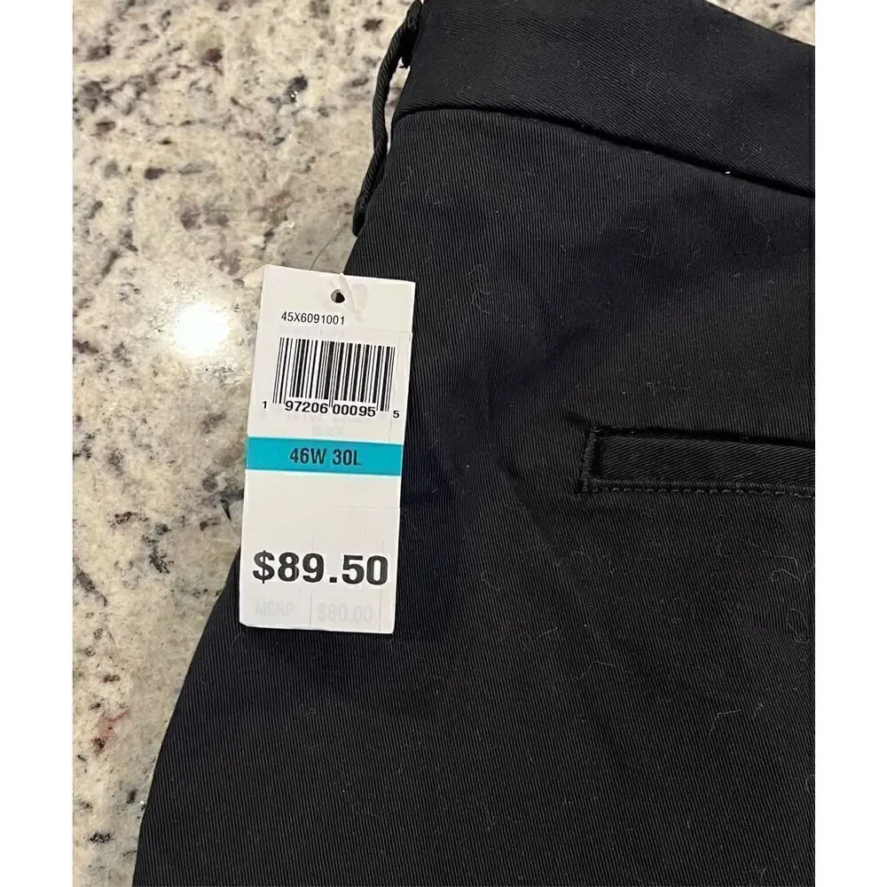 IZOD Men's Big and Tall Performance Stretch Flat Front Pant